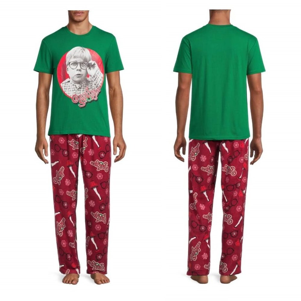 NWT Christmas Story Men's Graphic T-Shirt and Pants Sleepwear Set, 2-Piece